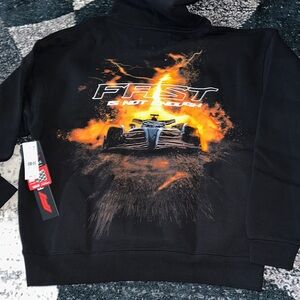 PacSun Formula 1 Black Hoodie with Racing Car Graphic